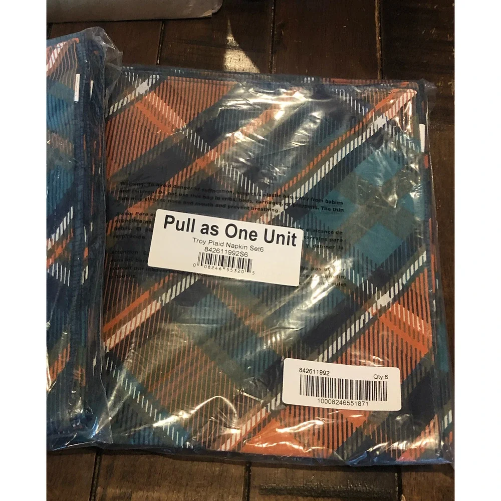 NWT Target Thanksgiving Holiday Troy Plaid Cotton Napkins 2 Sets Of 6 (12 total)